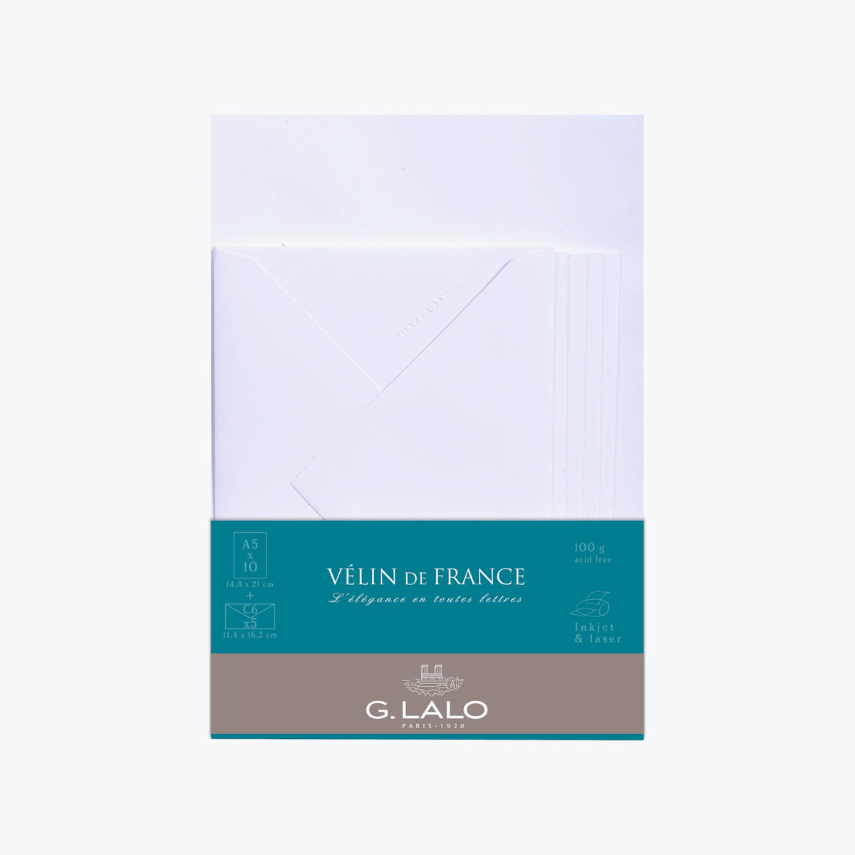 G. Lalo - Letter Set - Correspondence - A5 - Smooth White (Vélin de France)