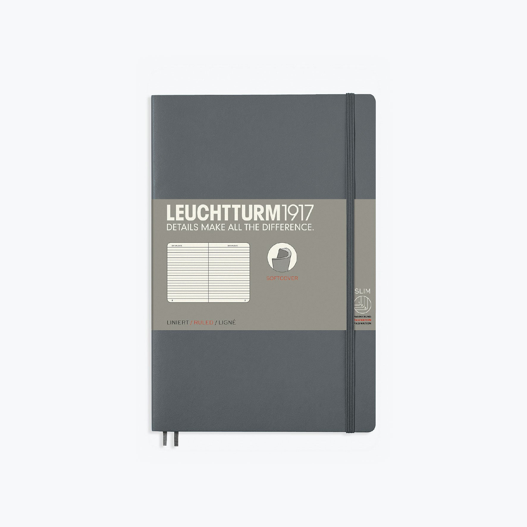 Leuchtturm1917 - Notebook - Softcover - B6+ - Anthracite <Outgoing>