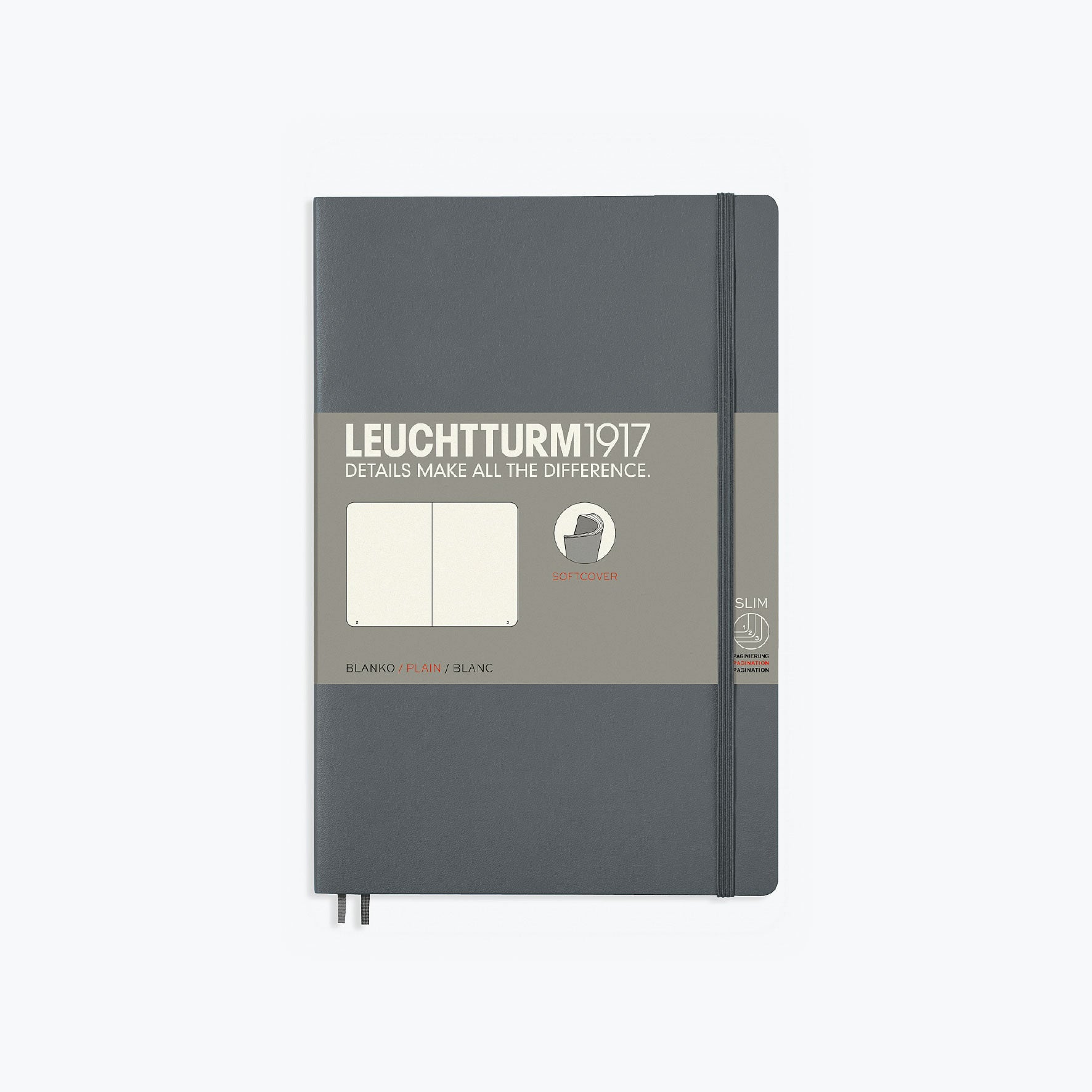 Leuchtturm1917 - Notebook - Softcover - B6+ - Anthracite <Outgoing>