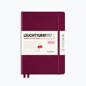 Leuchtturm1917 - 2024 Diary - Week Planner - A5 - Port Red