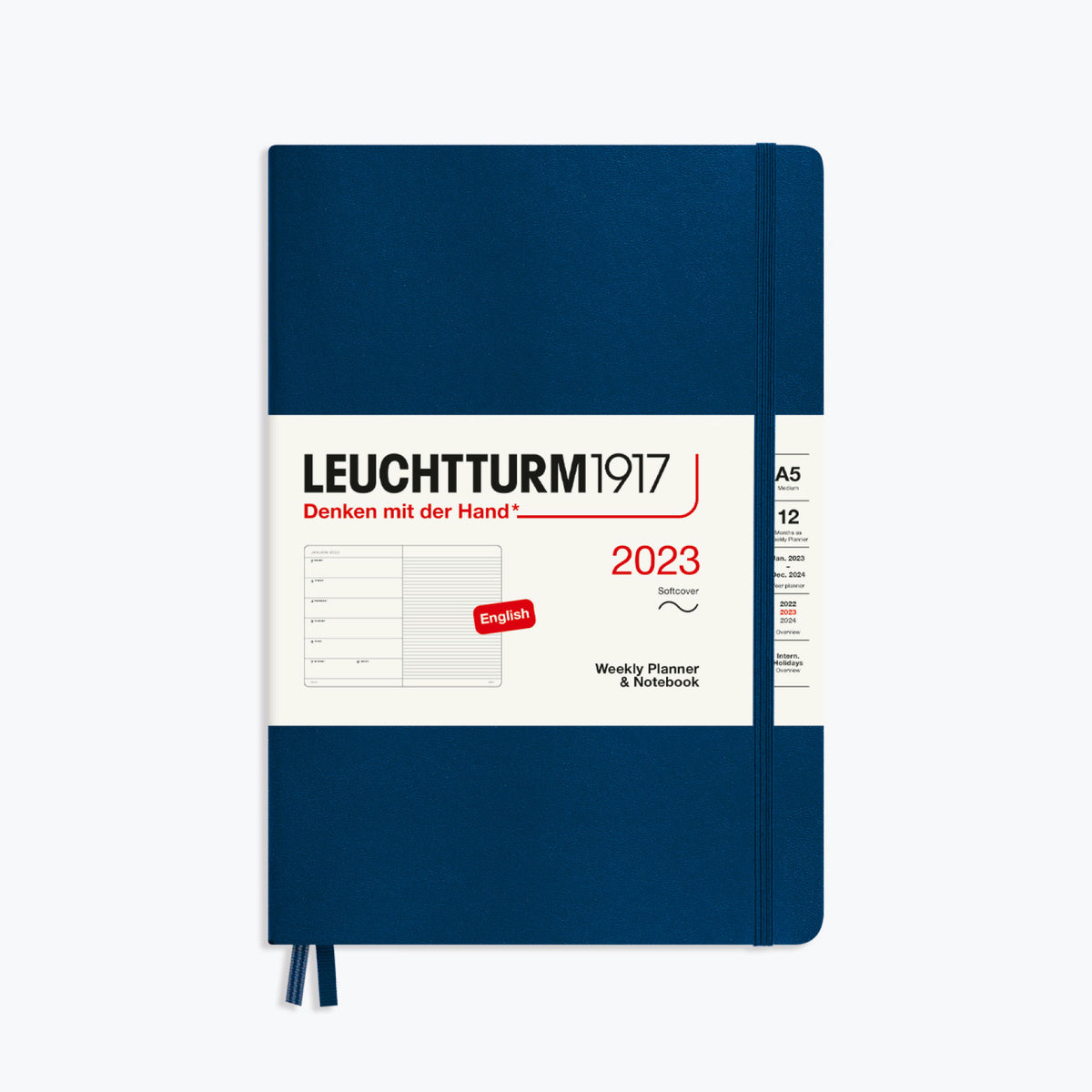 Leuchtturm1917 - 2024 Diary - Weekly Notebook - A5 - Navy (Soft)