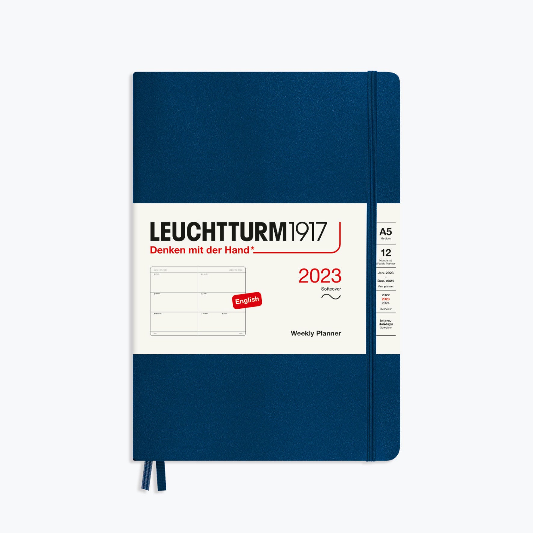 Leuchtturm1917 - 2024 Diary - Weekly Planner - A5 - Navy (Soft)
