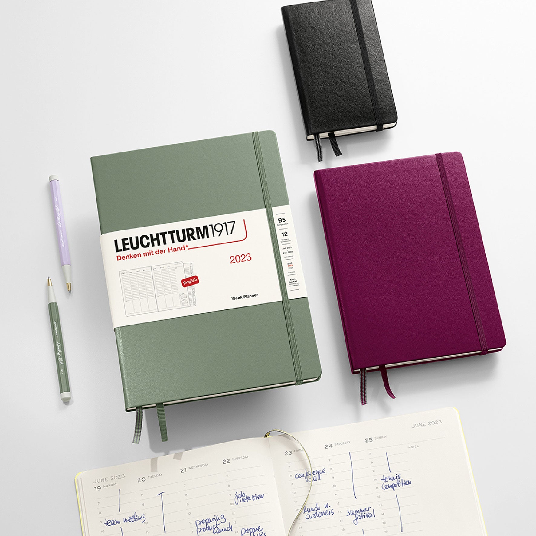 Leuchtturm1917 - 2024 Diary - Week Planner - A6 - Black