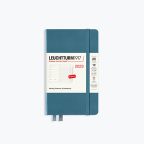 Leuchtturm1917 - 2024 Diary - Weekly Notebook - A6 - Stone Blue (Hard)
