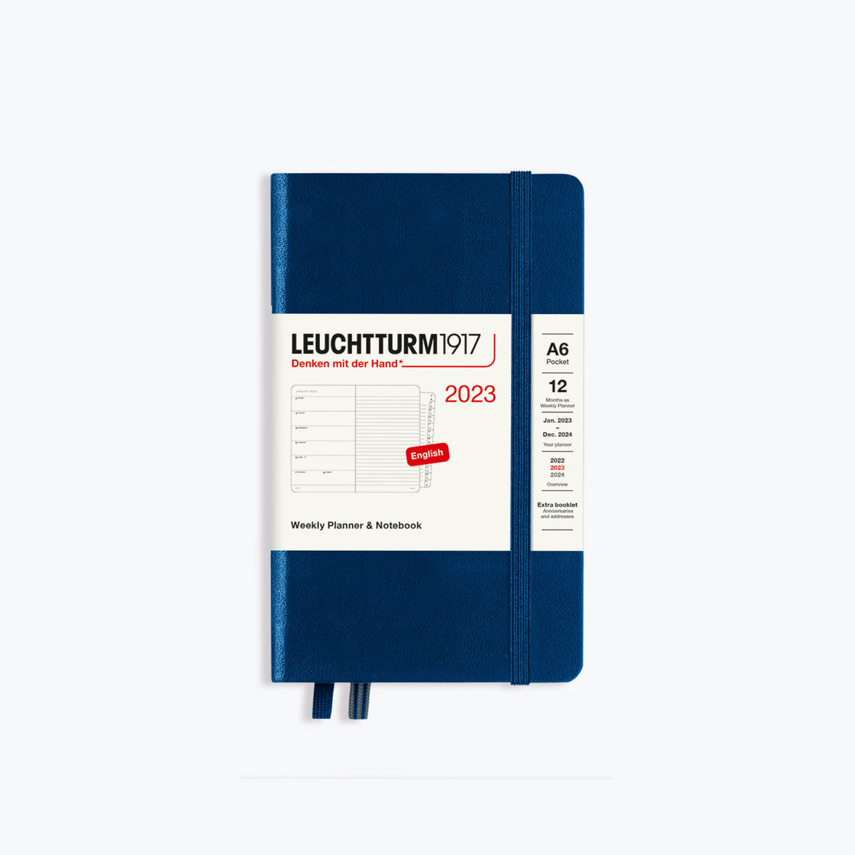 Leuchtturm1917 - 2024 Diary - Weekly Notebook - A6 - Navy (Hard)