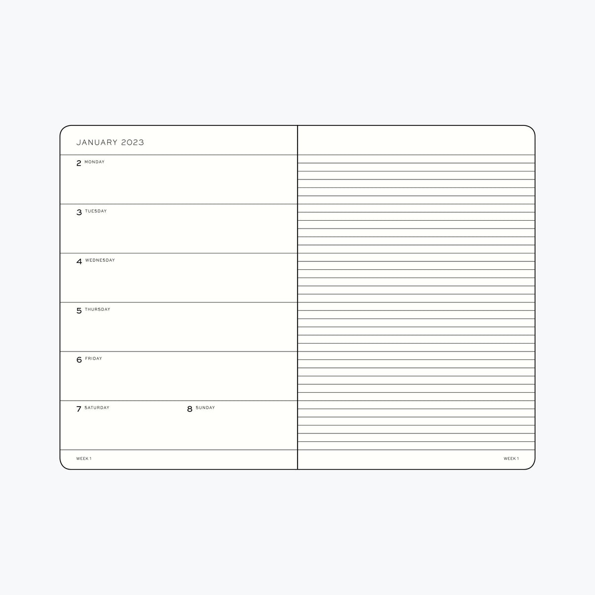 Leuchtturm1917 - 2024 Diary - Weekly Notebook - A6 - Navy (Hard)