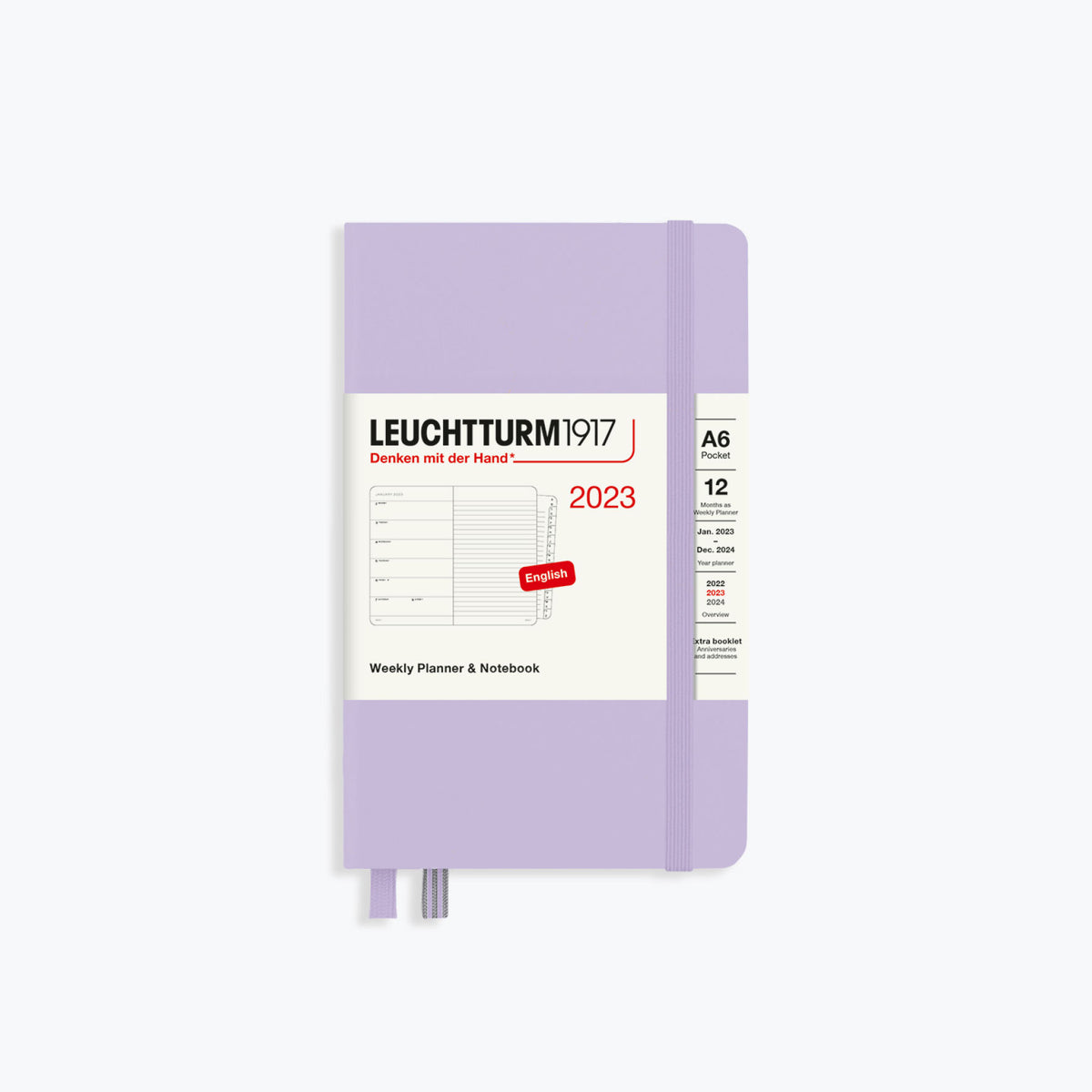 Leuchtturm1917 - 2024 Diary - Weekly Notebook - A6 - Lilac (Hard)