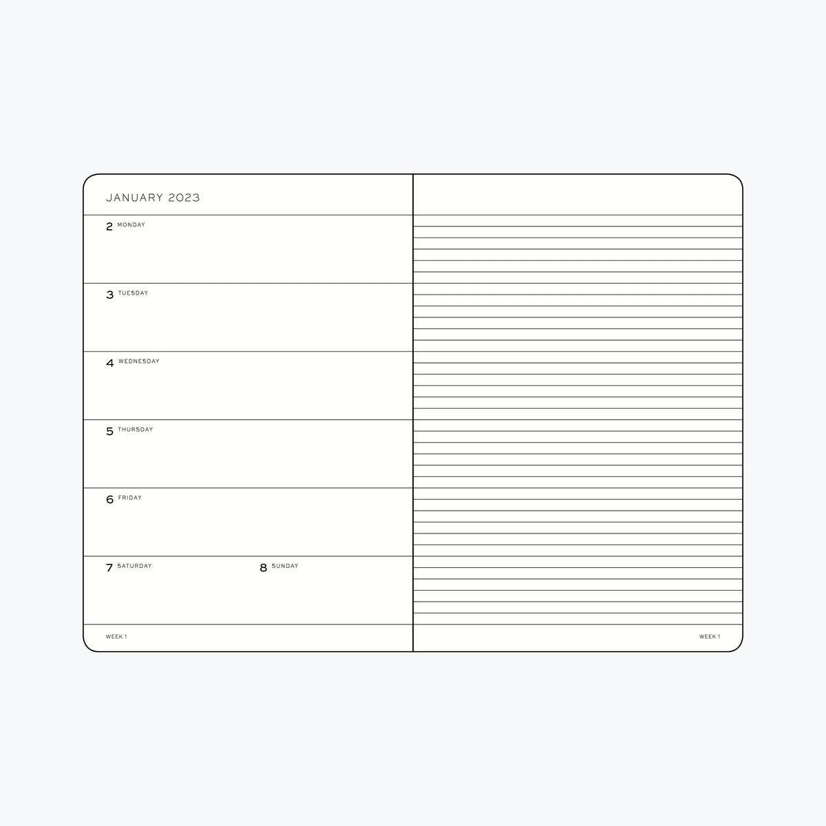 Leuchtturm1917 - 2024 Diary - Weekly Notebook - A6 - Black (Hard)
