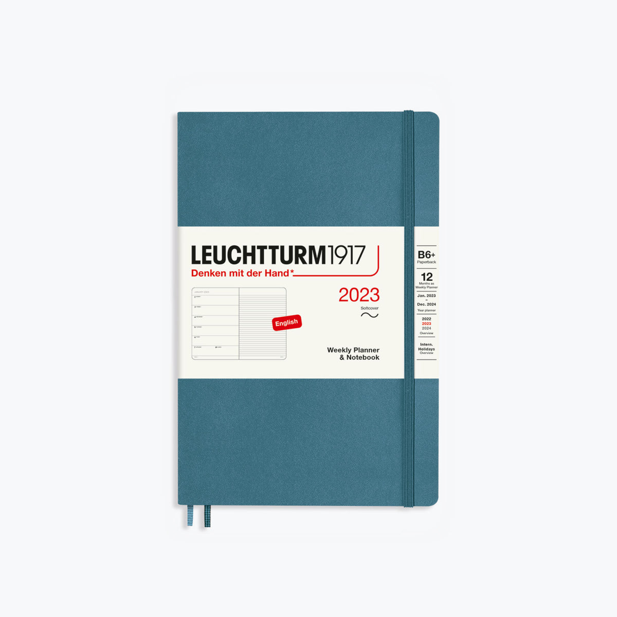 Leuchtturm1917 - 2024 Diary - Weekly Notebook - B6+ - Stone Blue