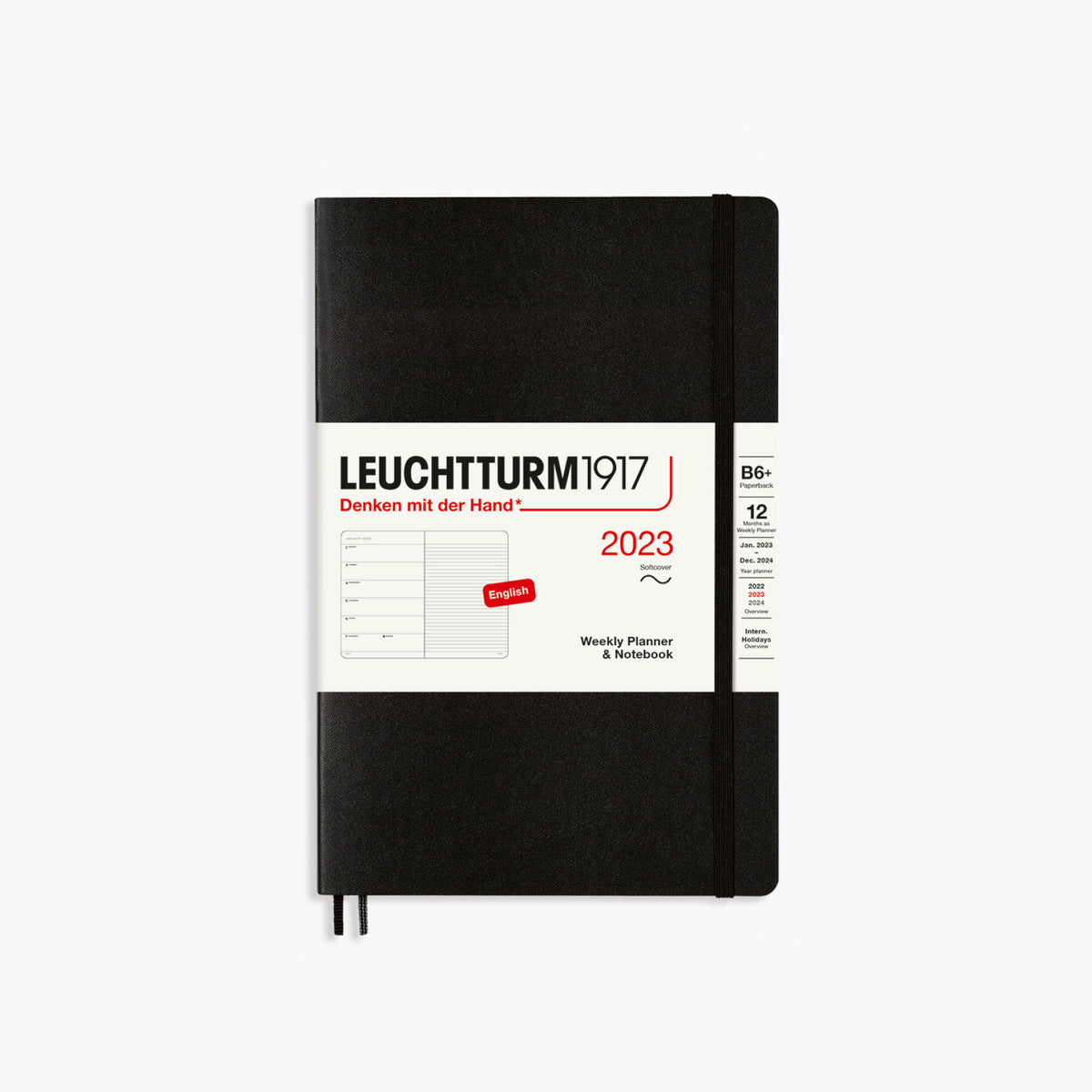 Leuchtturm1917 - 2024 Diary - Weekly Notebook - B6+ - Black
