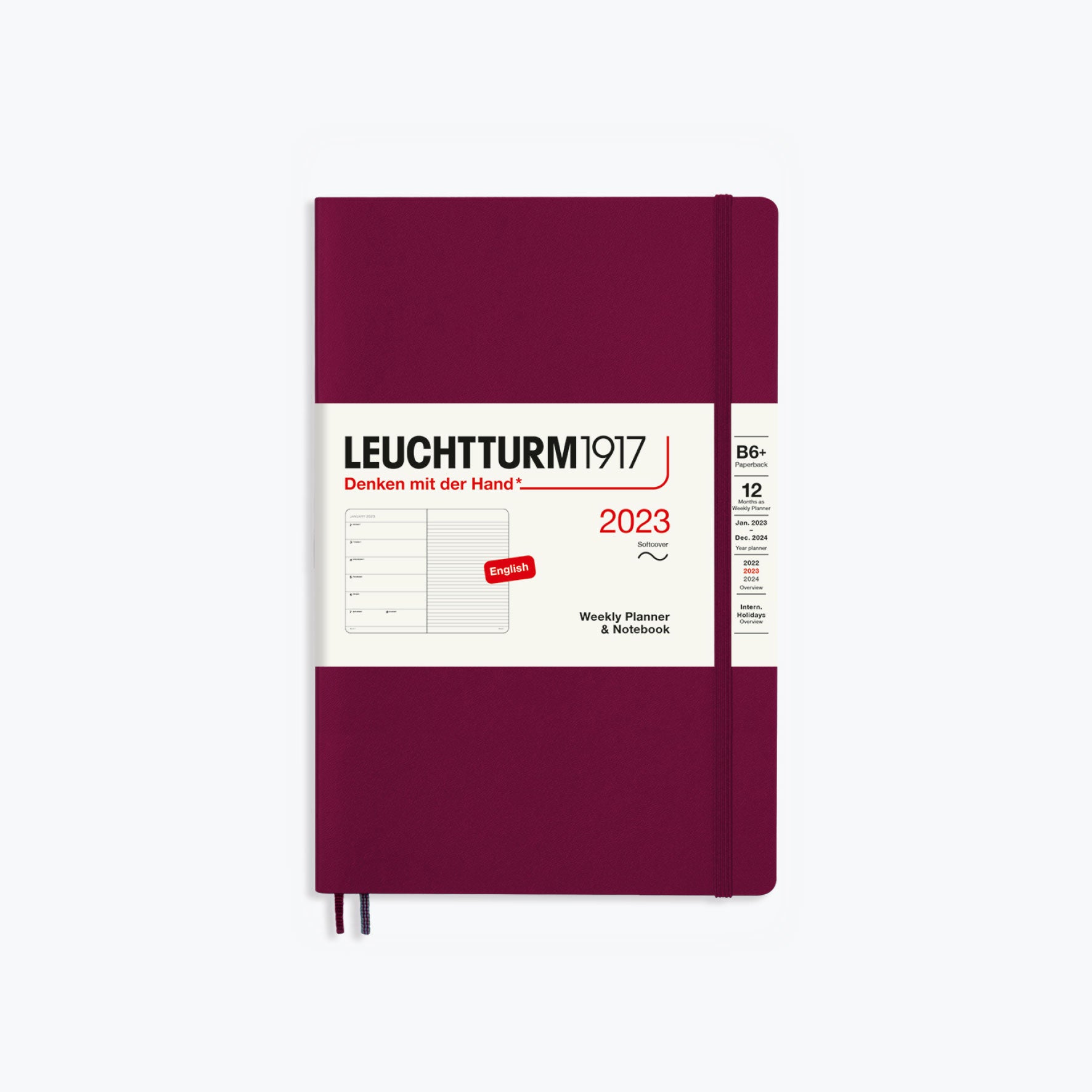Leuchtturm1917 - 2024 Diary - Weekly Notebook - B6+ - Port Red