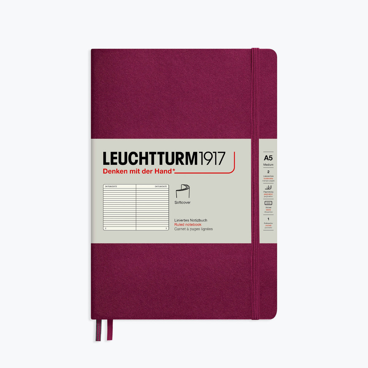 Leuchtturm1917 - Notebook - Softcover - A5 - Port Red