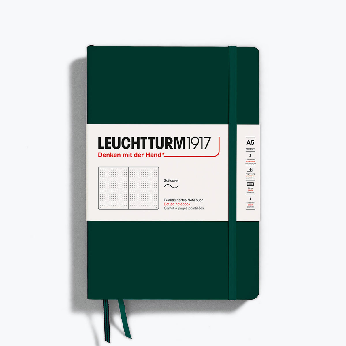 Leuchtturm1917 - Notebook - Softcover - A5 - Natural - Forest Green