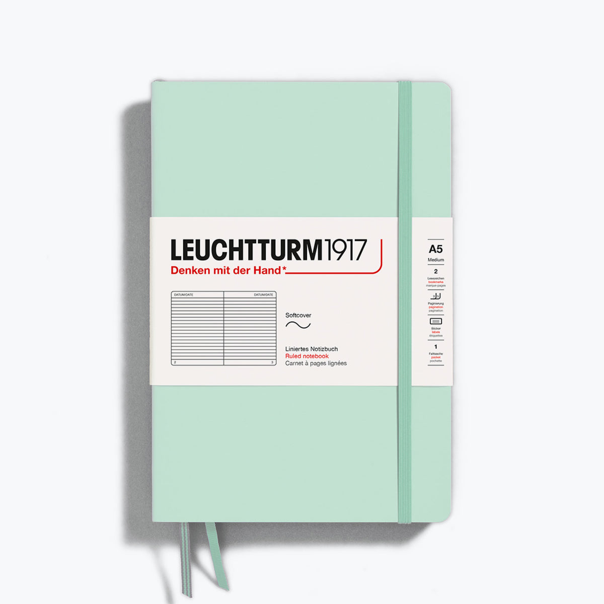 Leuchtturm1917 - Notebook - Softcover - A5 - Natural - Mint Green