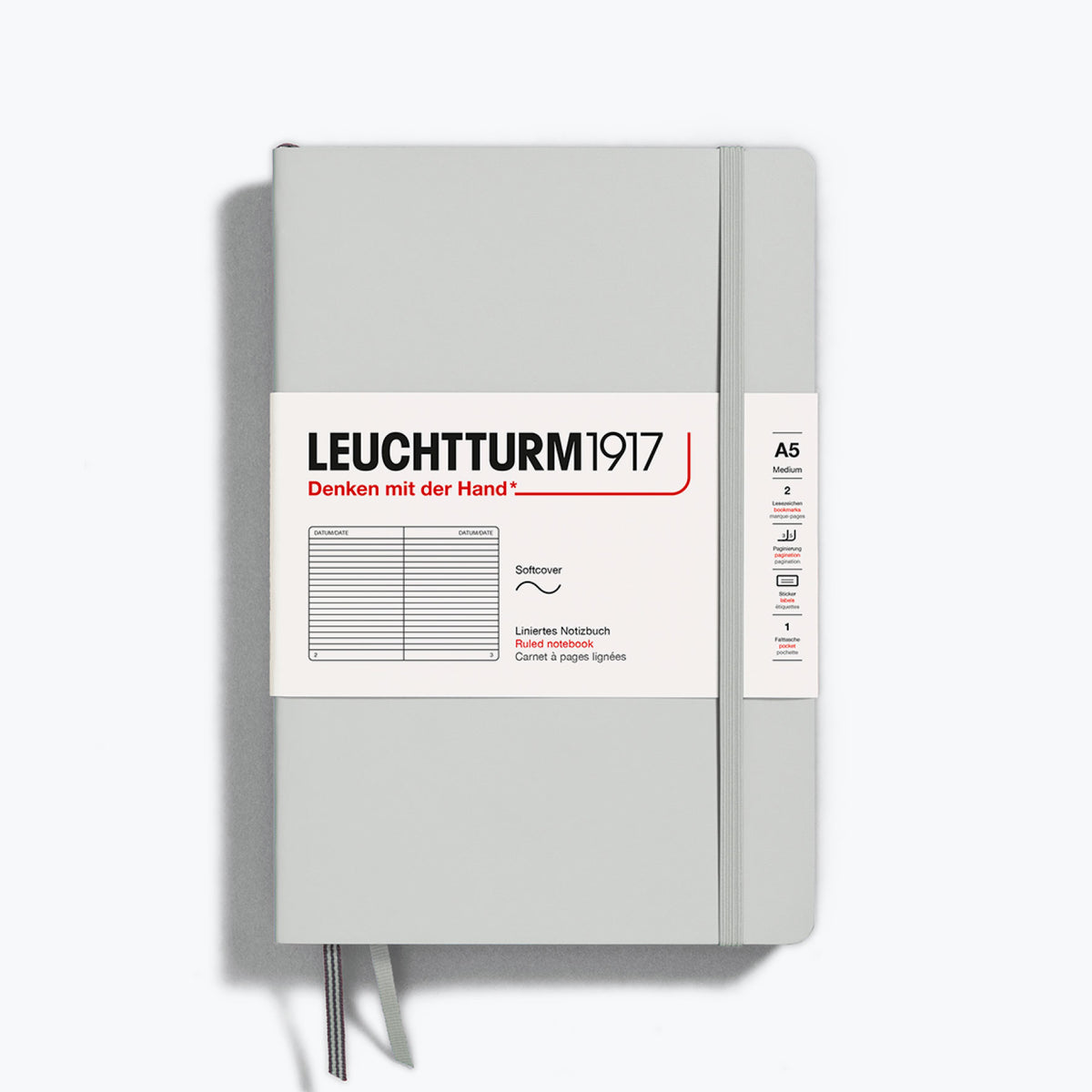 Leuchtturm1917 - Notebook - Softcover - A5 - Natural - Light Grey <Outgoing>