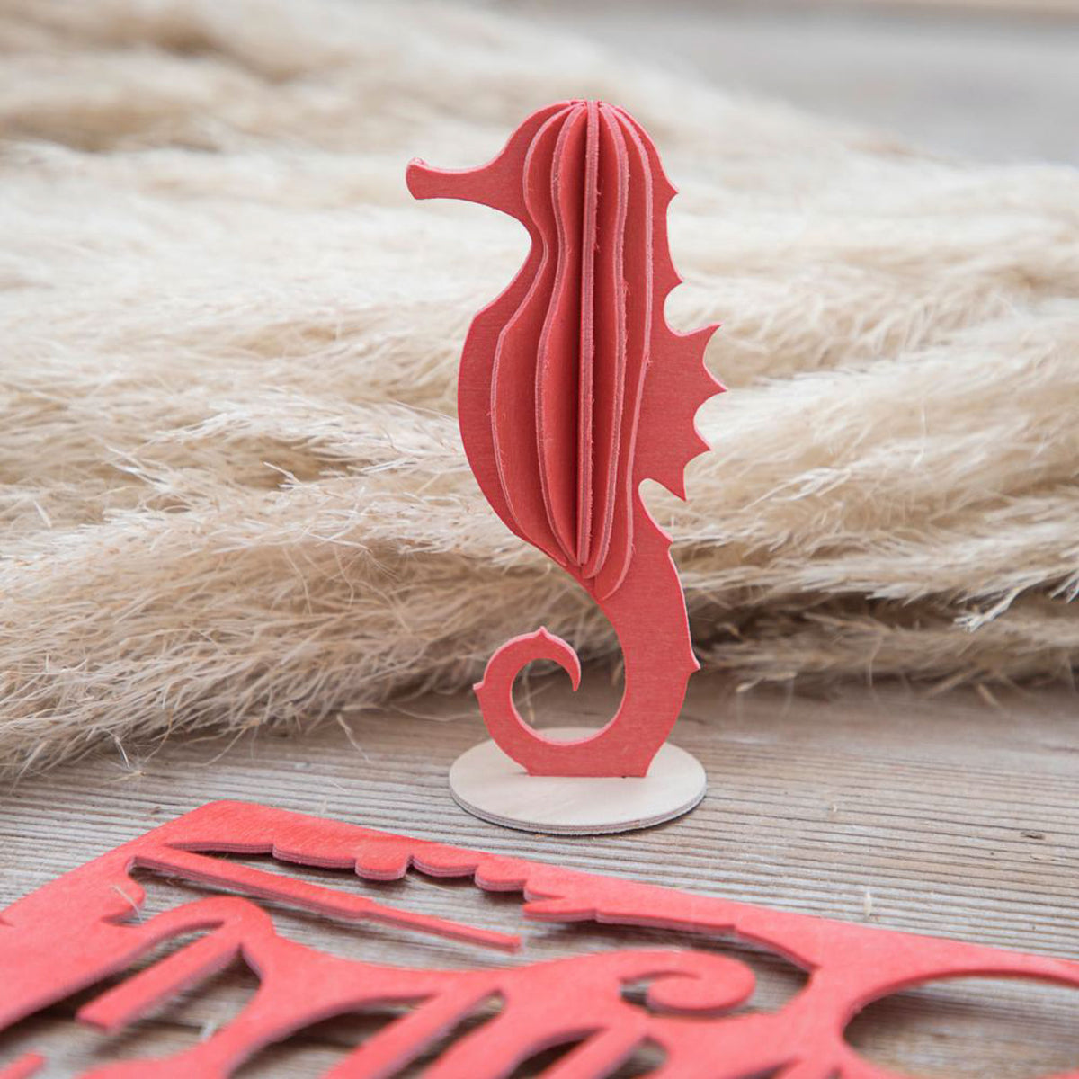 Lovi - Ornament - Seahorse - 8cm - Coral Red