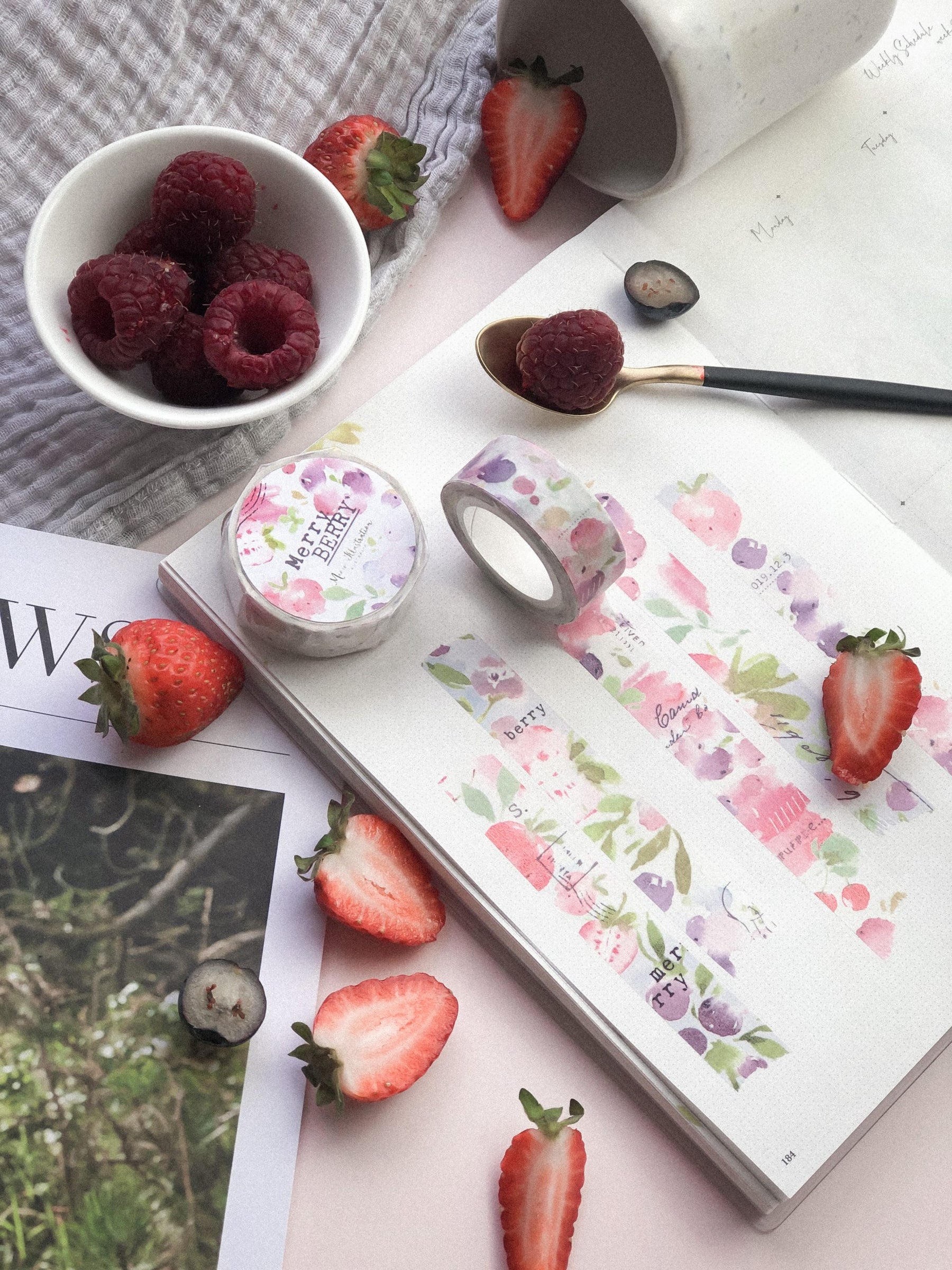 Meow Illustration - Washi Tape - Merry Berry