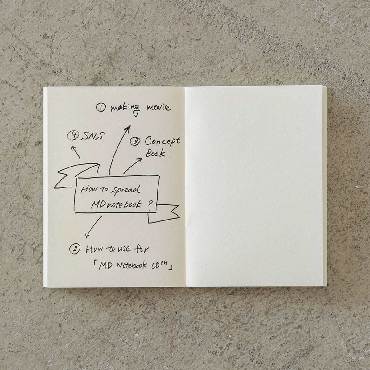 Midori - Notebook - MD Paper - Light - A7 - Blank