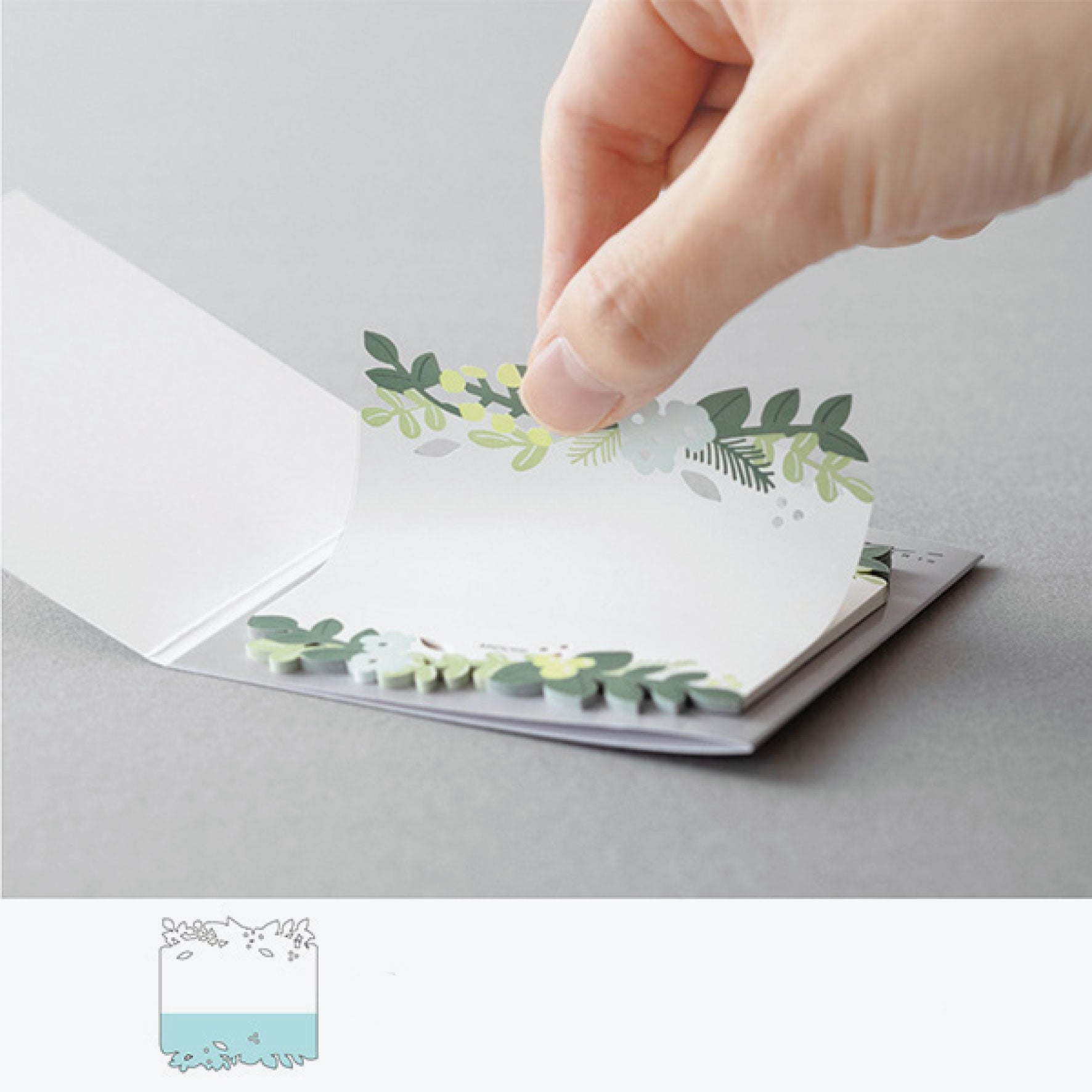 Midori - Notepad - Sticky Notes - Die-Cut - Leaves