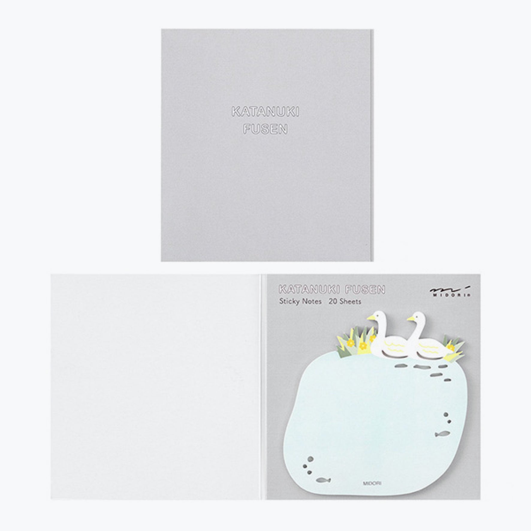 Midori - Notepad - Sticky Notes - Die-Cut - Swans <Outgoing>