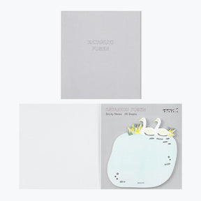 Midori - Notepad - Sticky Notes - Die-Cut - Swans