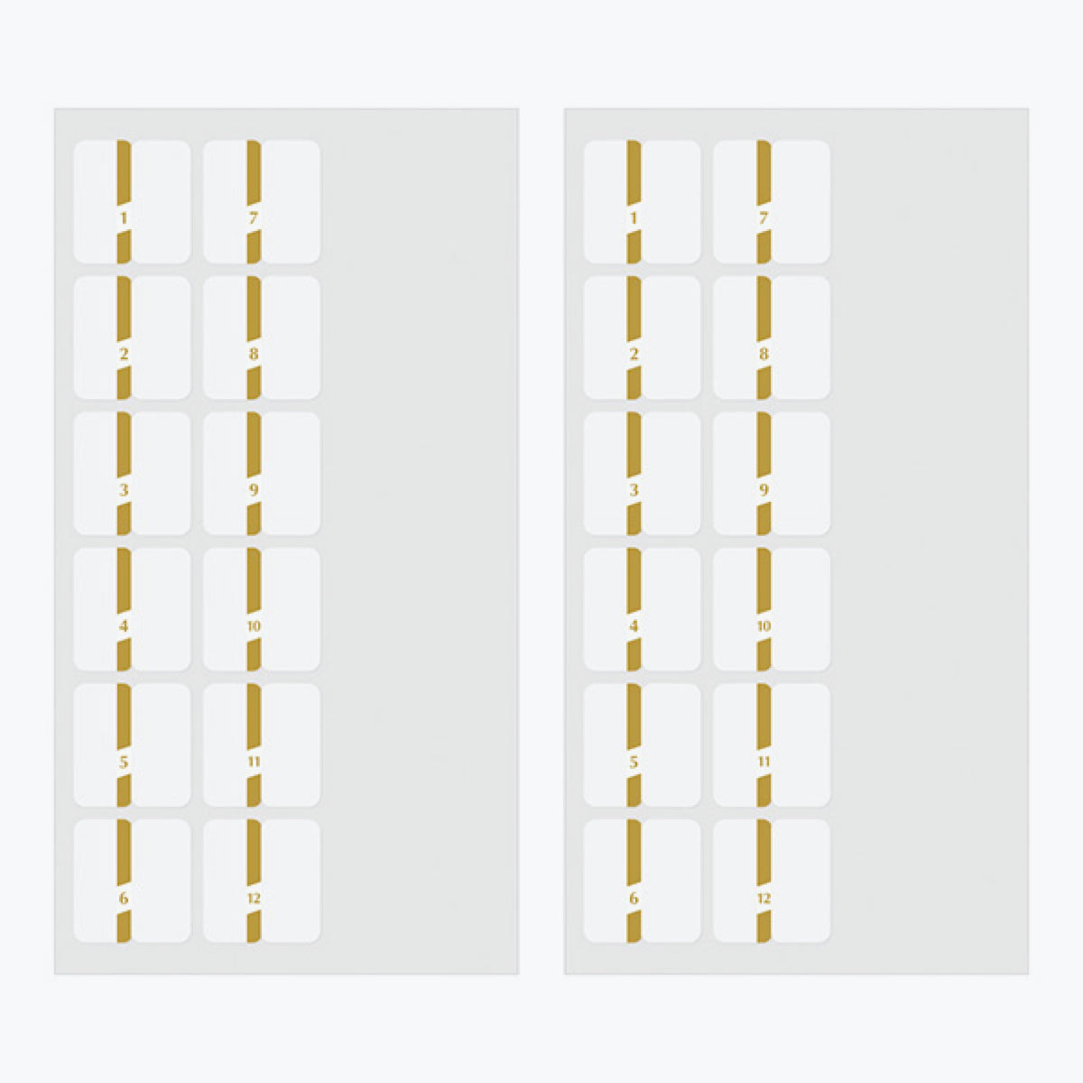 Midori - Planner Sticker - Index Labels - Numbers - Gold <Outgoing>