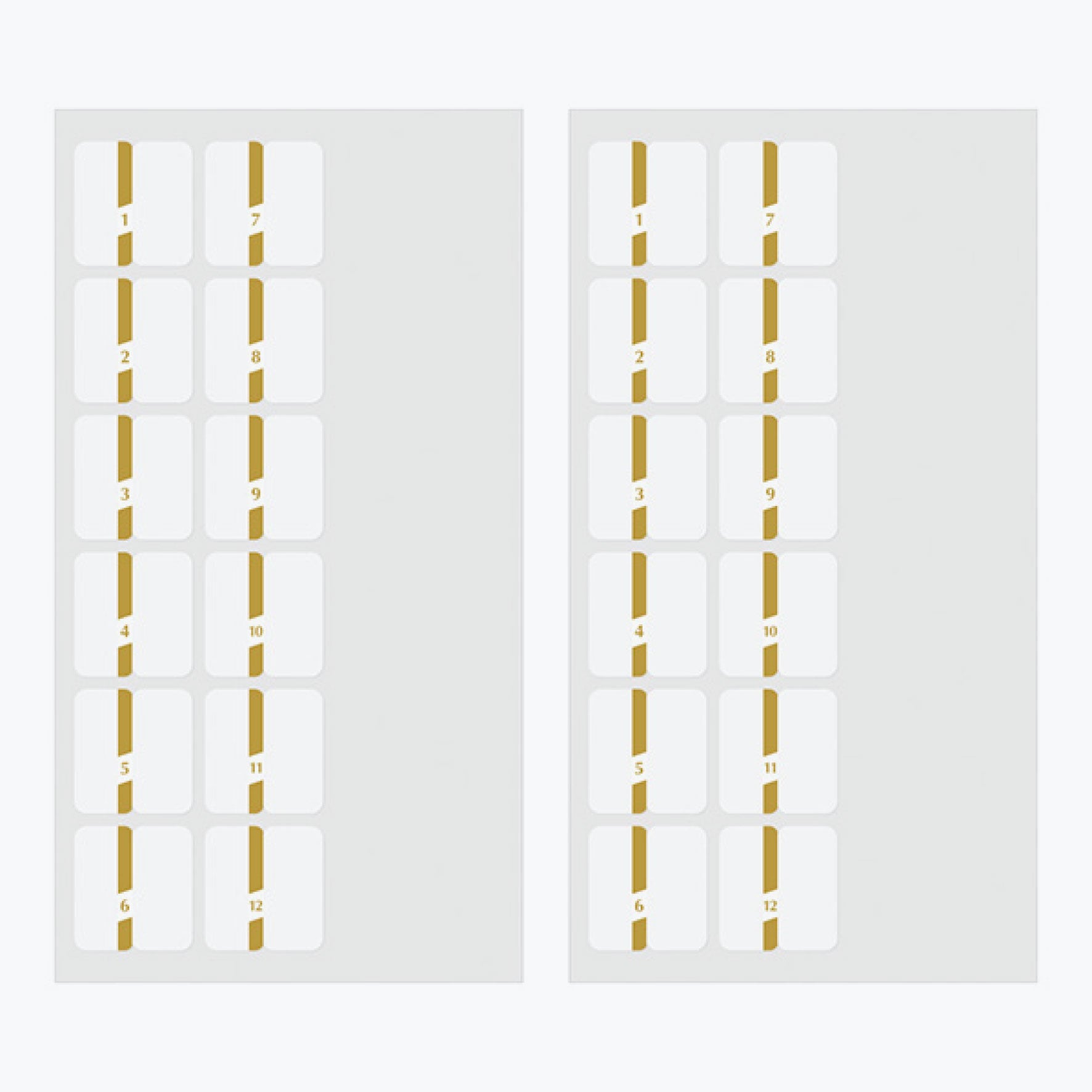 Midori - Planner Sticker - Index Labels - Numbers - Gold <Outgoing>