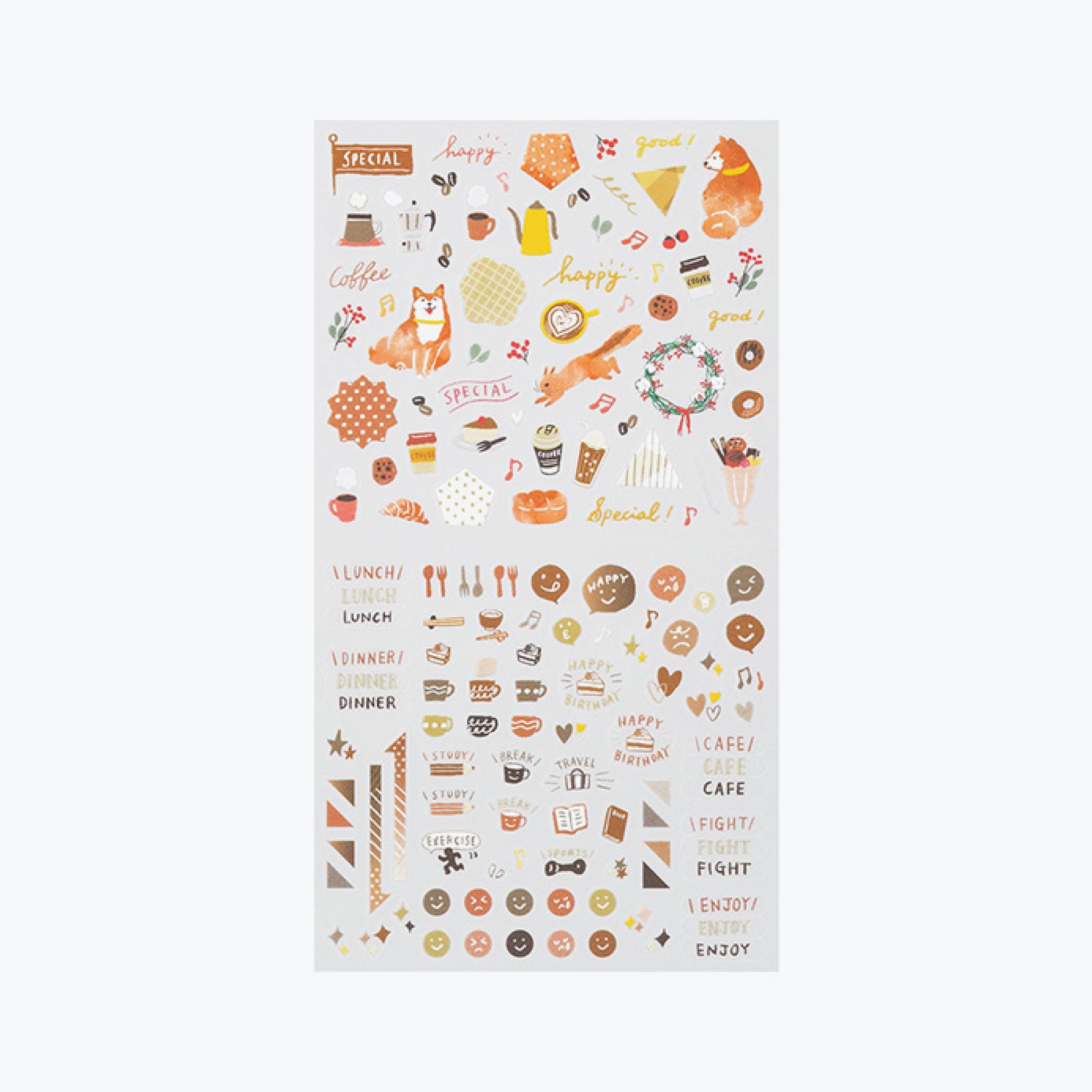Midori - Planner Sticker - Seal Collection - Brown