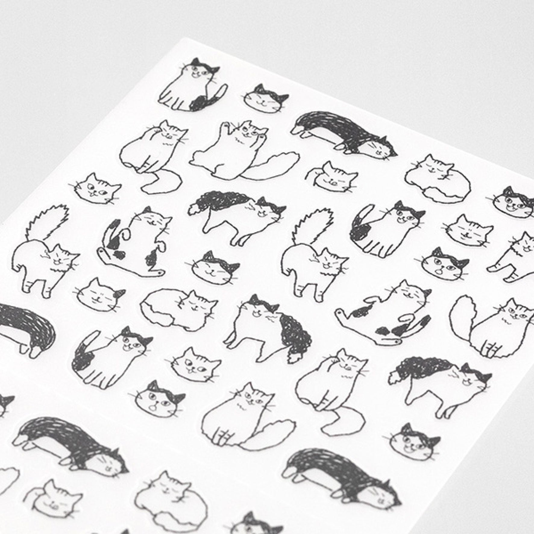 Midori - Planner Sticker - Seal Collection - Cats Sketch