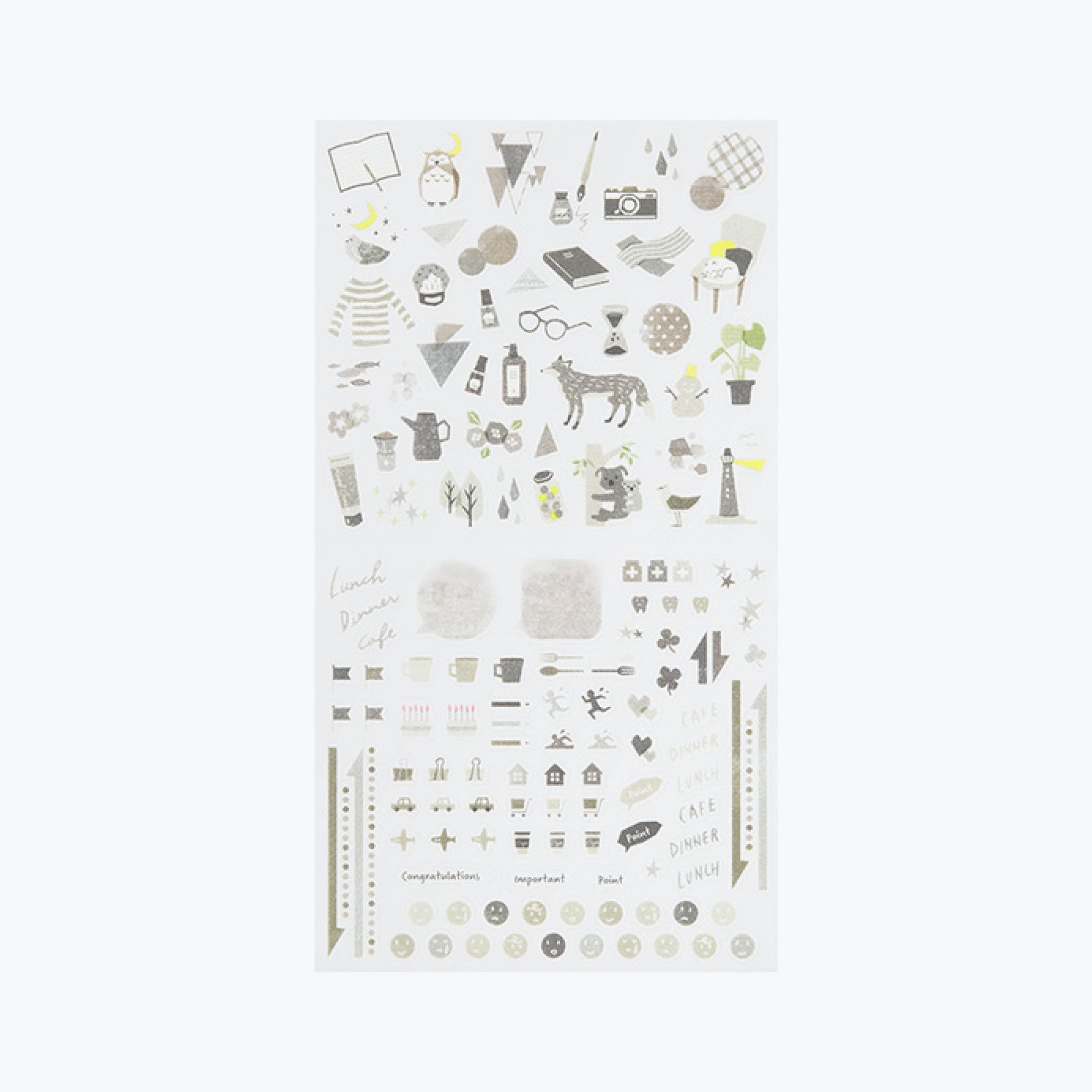 Midori - Planner Sticker - Seal Collection - Grey <Outgoing>