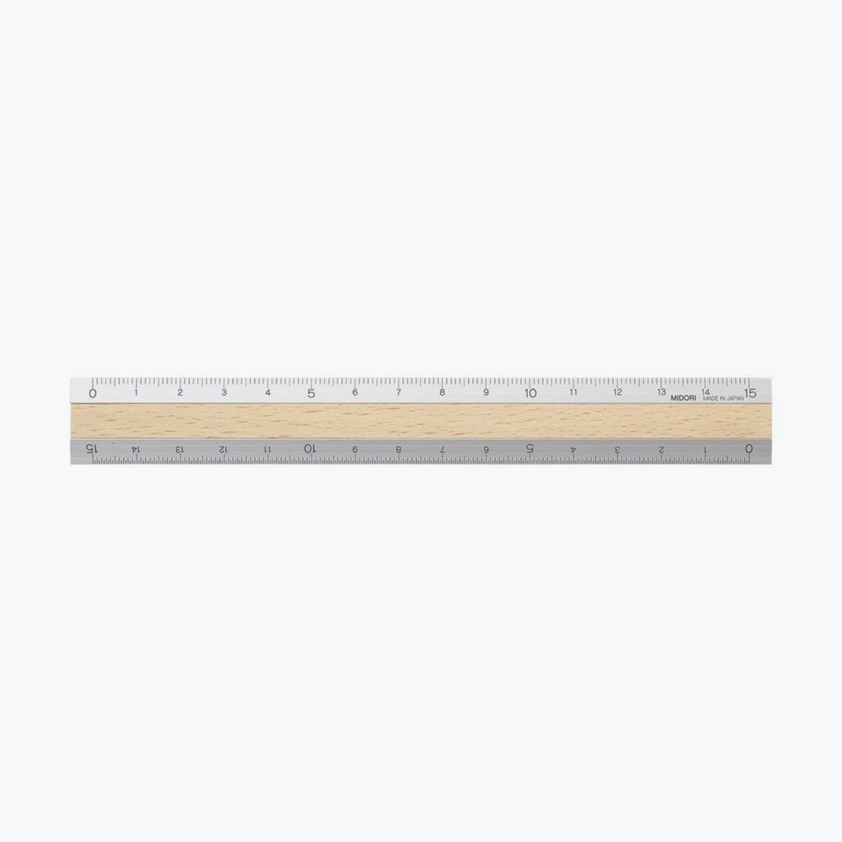 Midori - Ruler - Aluminium - 15cm - Silver - Light