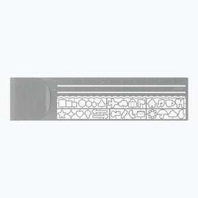 Midori - Ruler - Stencil - Silver