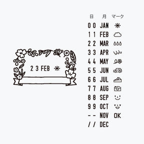 Midori - Stamp - Rotating Date - Floral