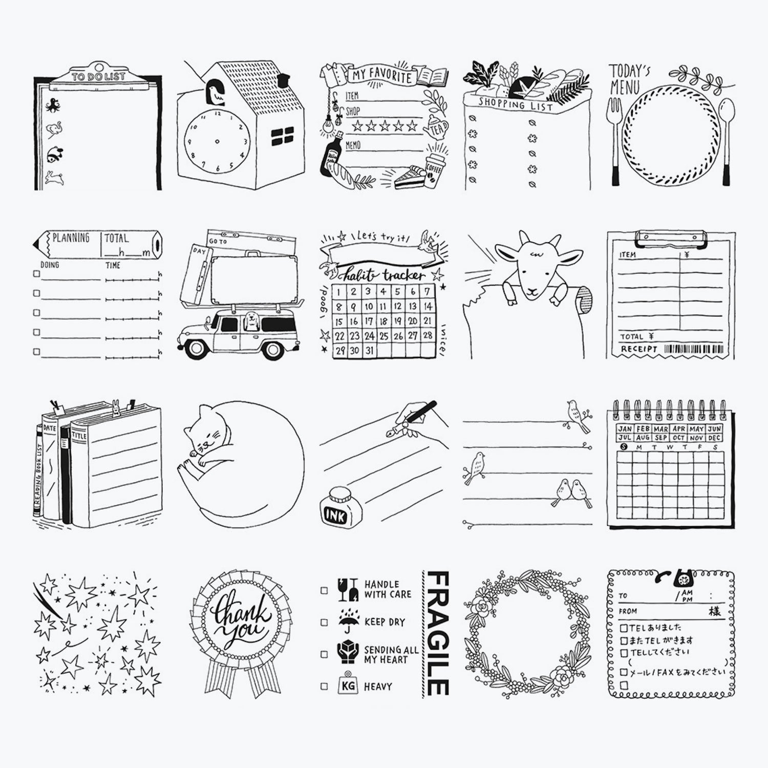 Midori - Stamp - Self-Inking - Habit Tracker