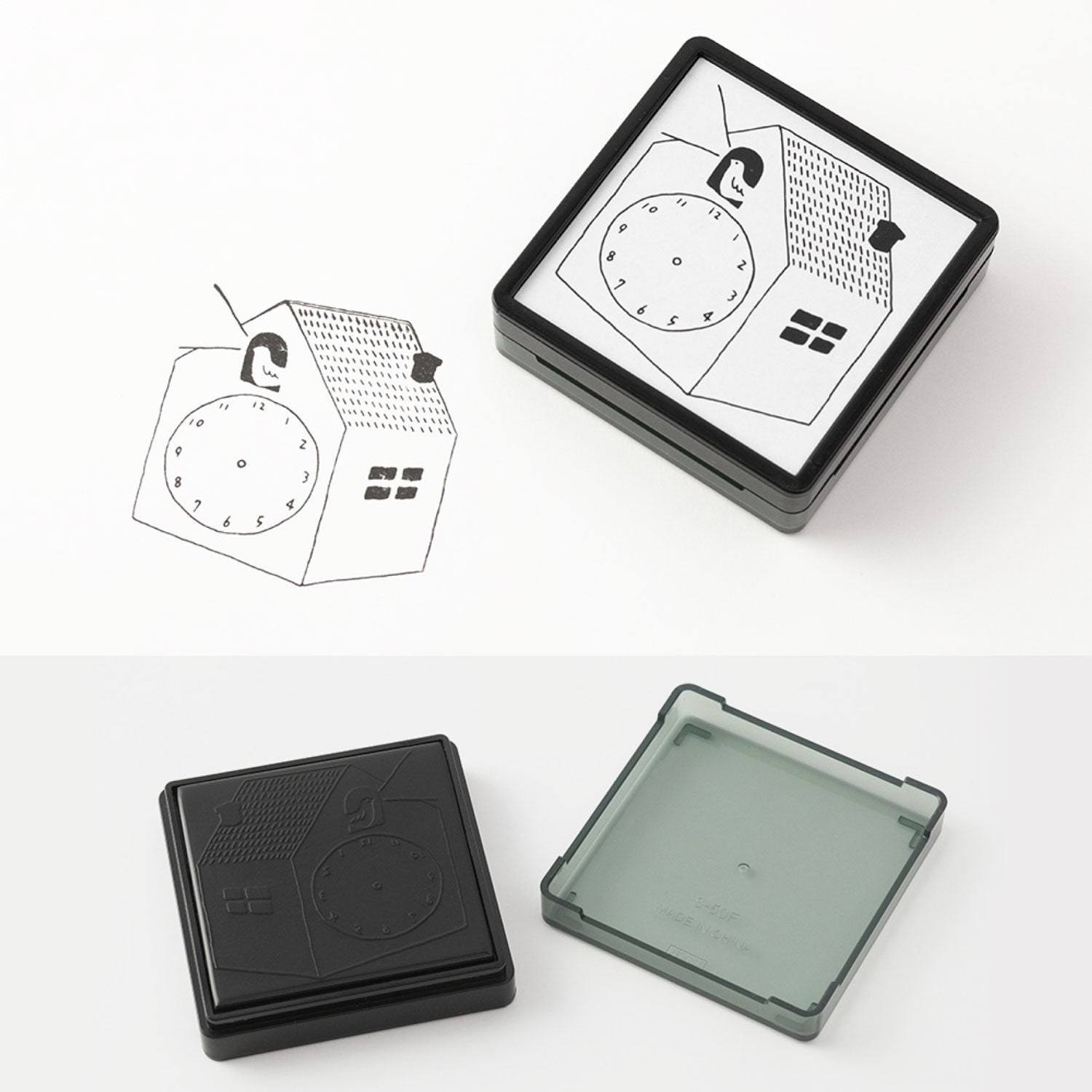 Midori - Stamp - Self-Inking - Clock