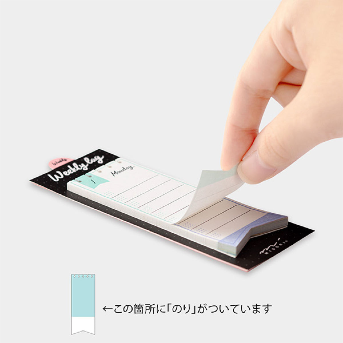Midori - Sticker Seal - Weekly Log - Ribbon <Outgoing>