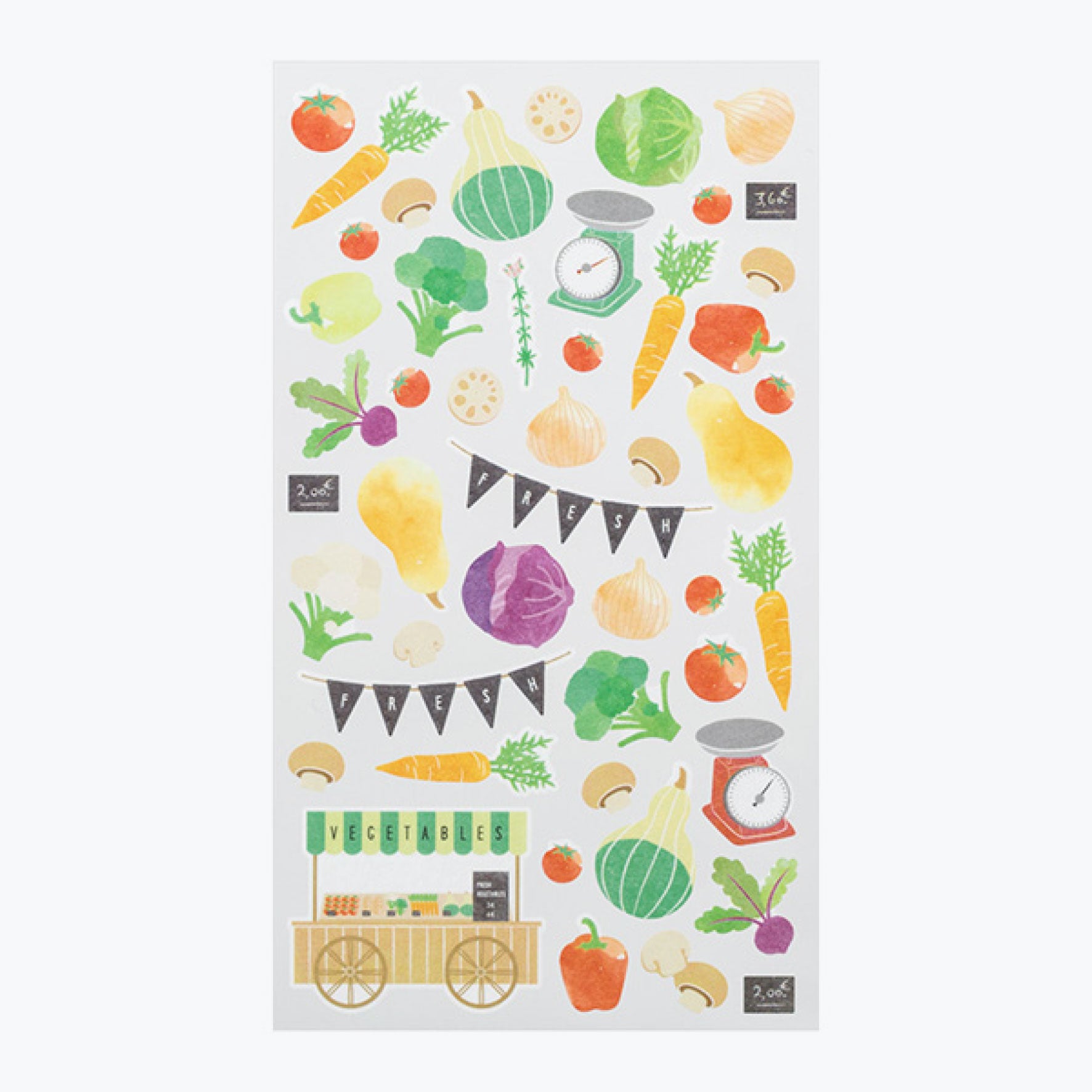 Midori - Sticker Seal - Sticker Marché - Vegetables