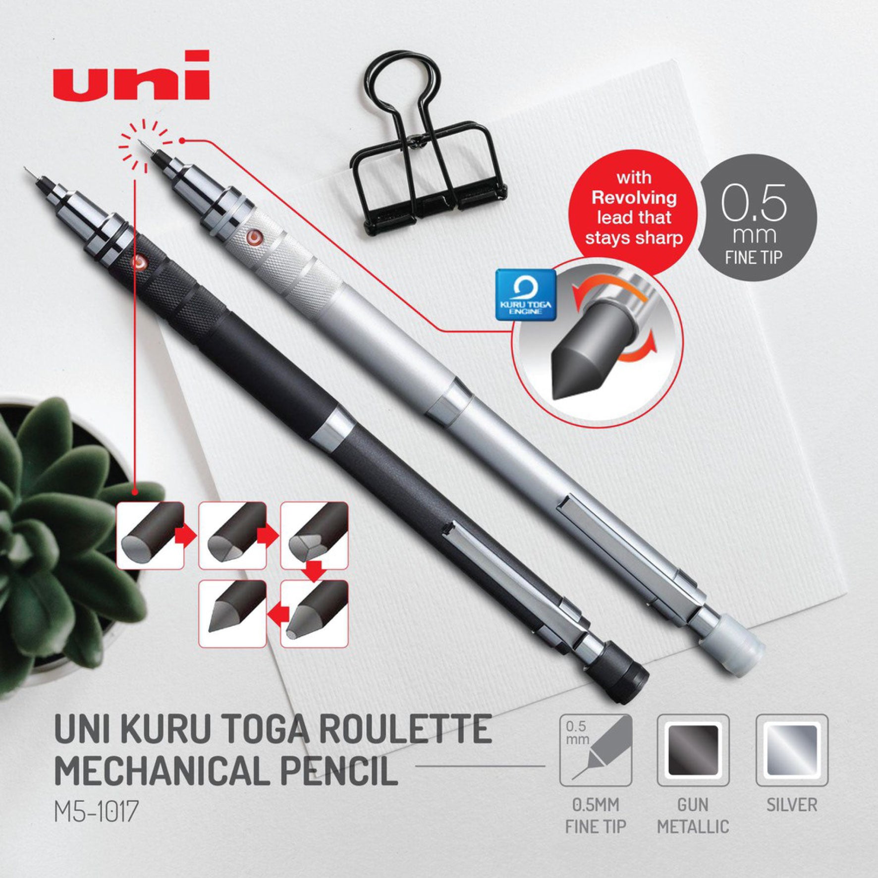 Mitsubishi - Mechanical Pencil - Kuru Toga - Silver