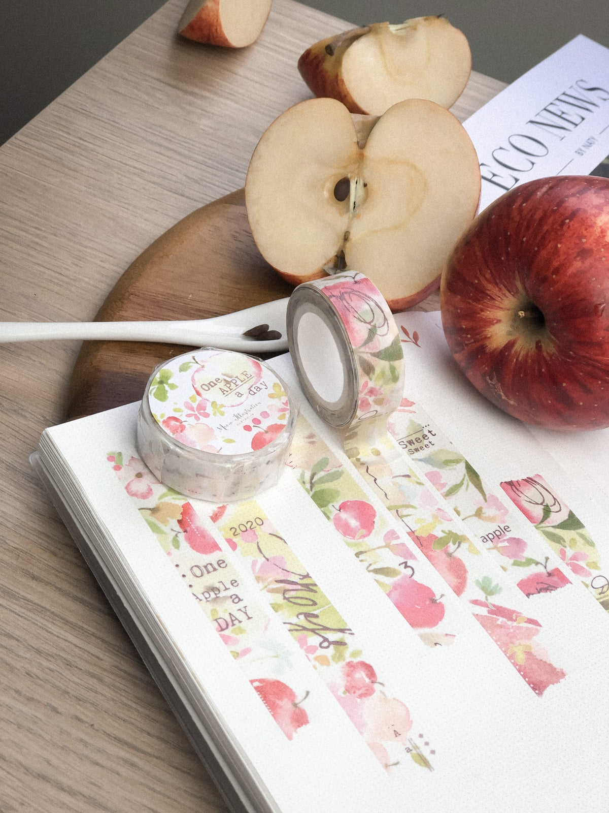 Meow Illustration - Washi Tape - One Apple a Day