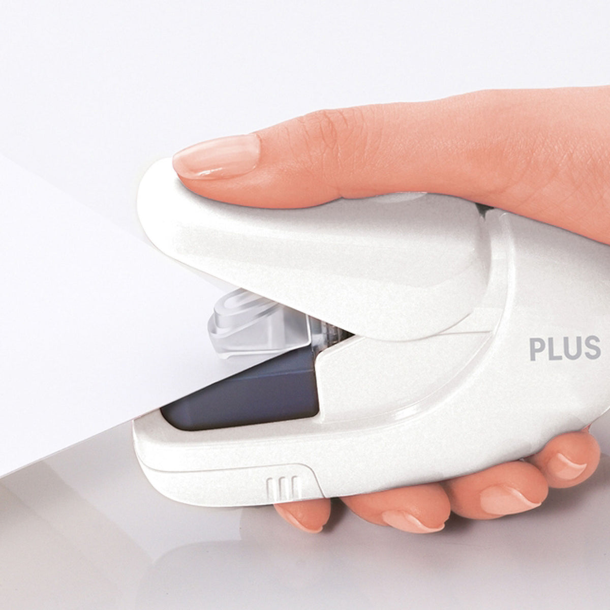 Plus - Stapler - Staple-Free Stapler - White