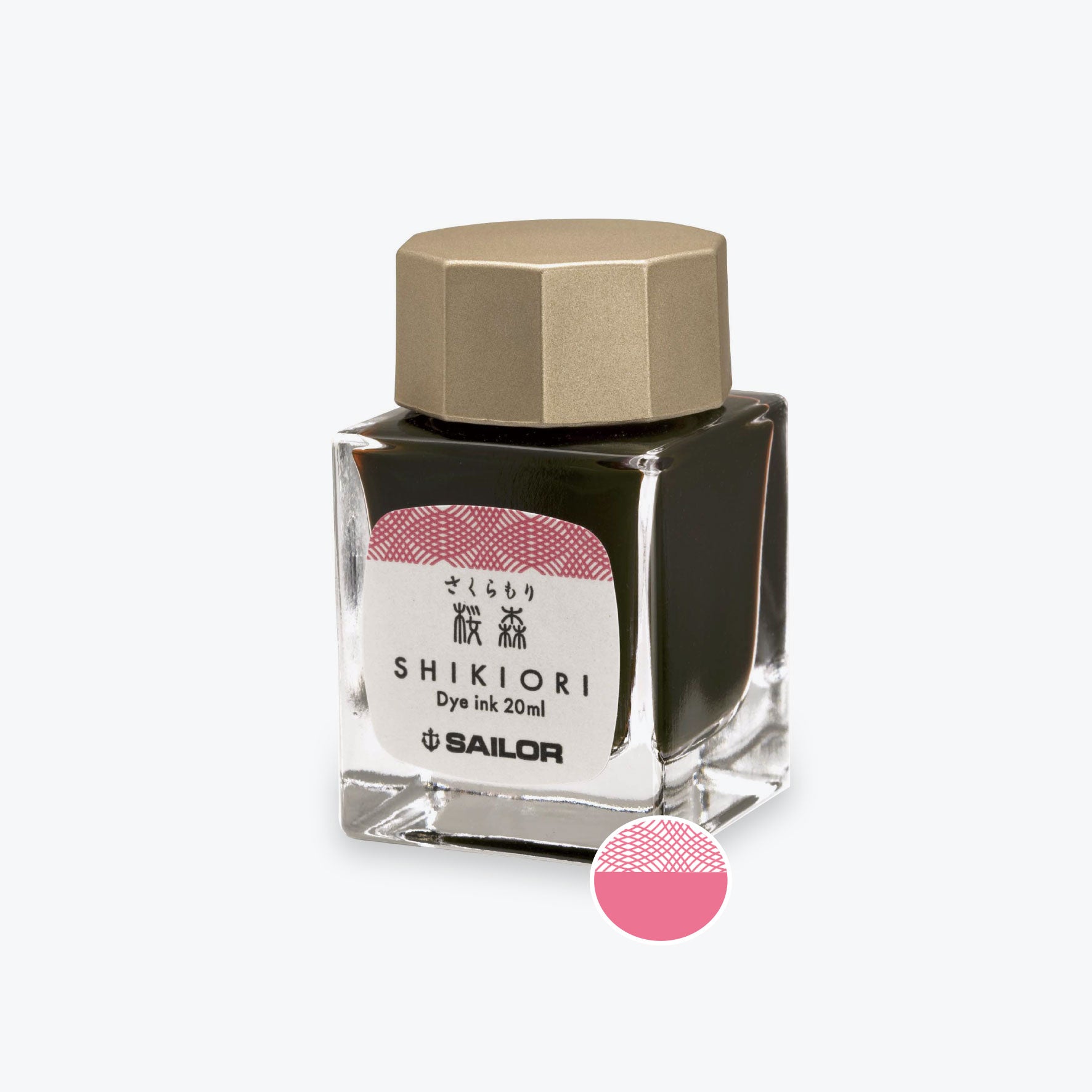 Sailor Shikiori Sakura Mori pink fountain pen ink in a glass bottle