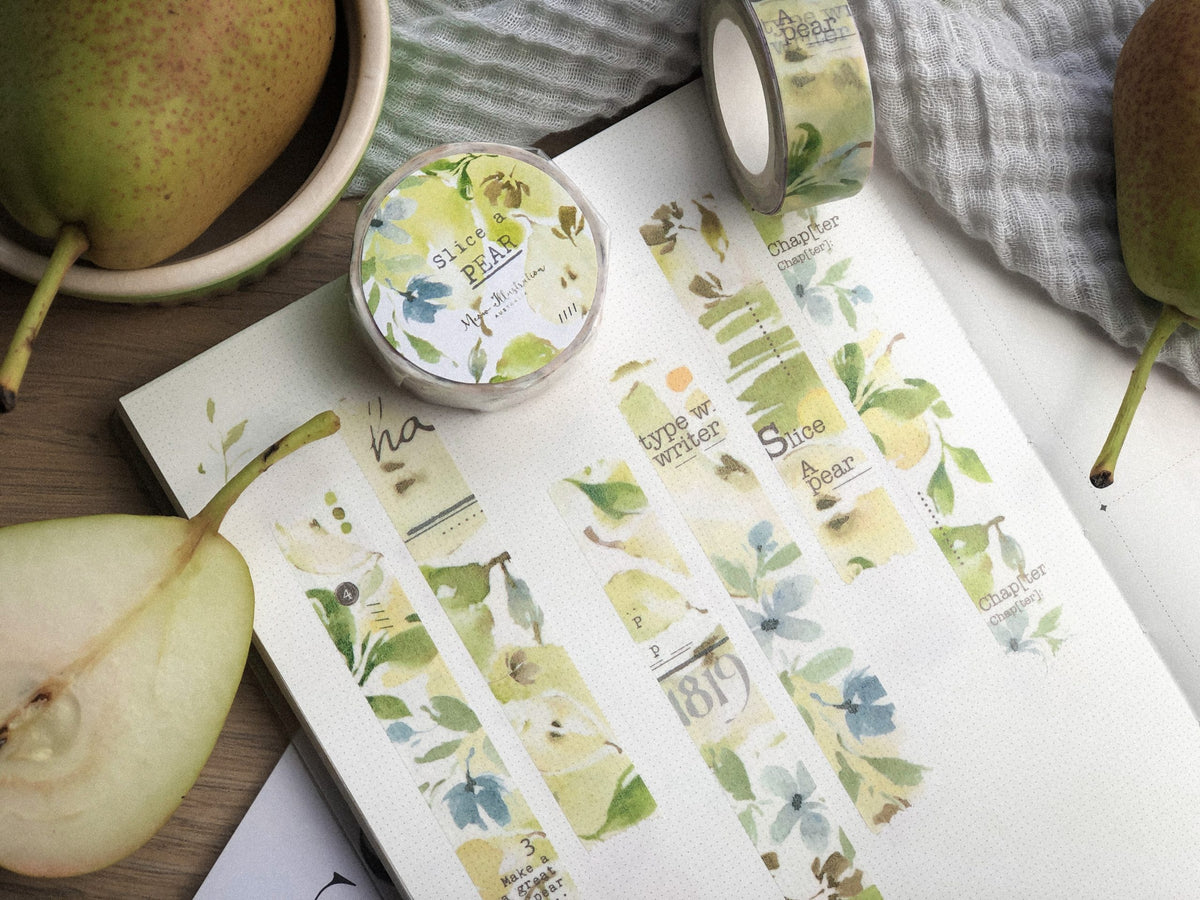 Meow Illustration - Washi Tape - Slice a Pear
