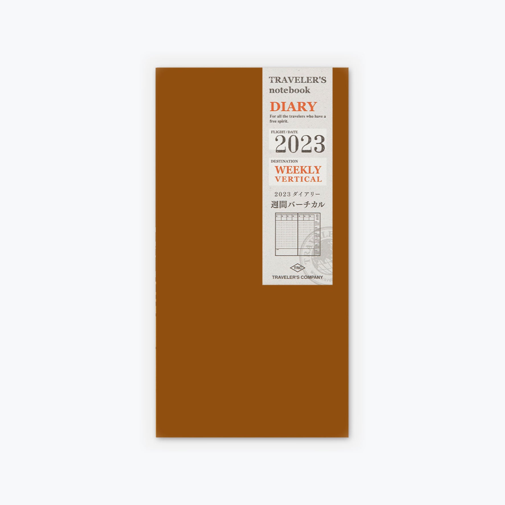 Traveler's Company - 2023 Diary - 6 Month Insert - Regular - Weekly Vertical (Jul - Dec)