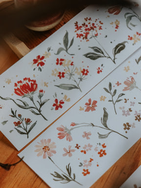 Meow Illustration - Washi Tape - Flower Field