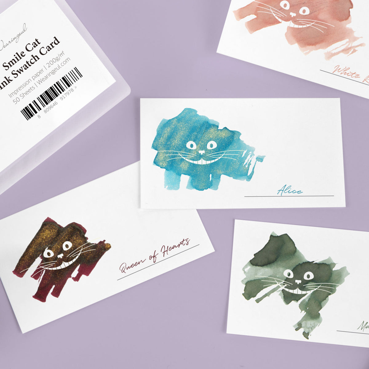 Wearingeul - Ink Swatch Cards - Smile Cat
