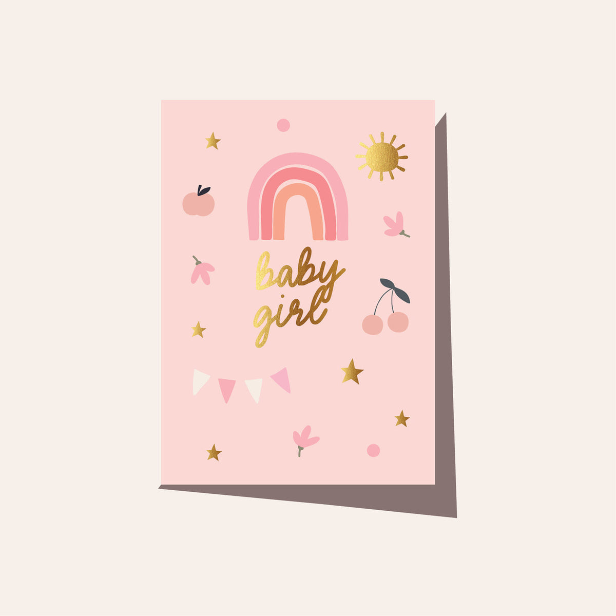 ELM Paper - Card - Baby - Baby Girl Rainbow