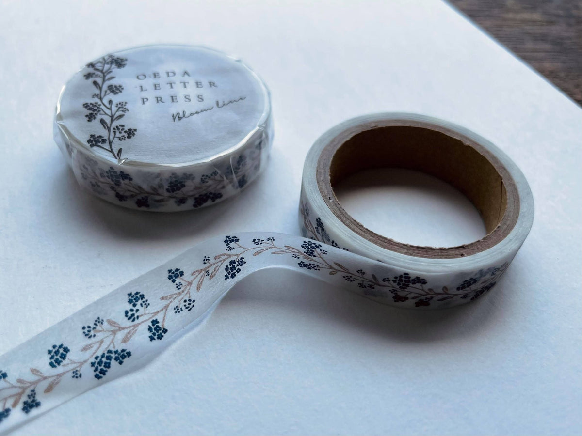 Oeda Letterpress - Washi Tape - Bloom Line (Blue Black)