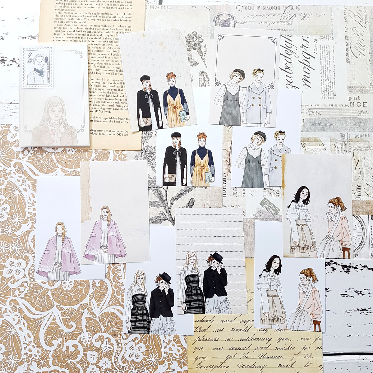 Windry R. - Note Paper Set - Dolls