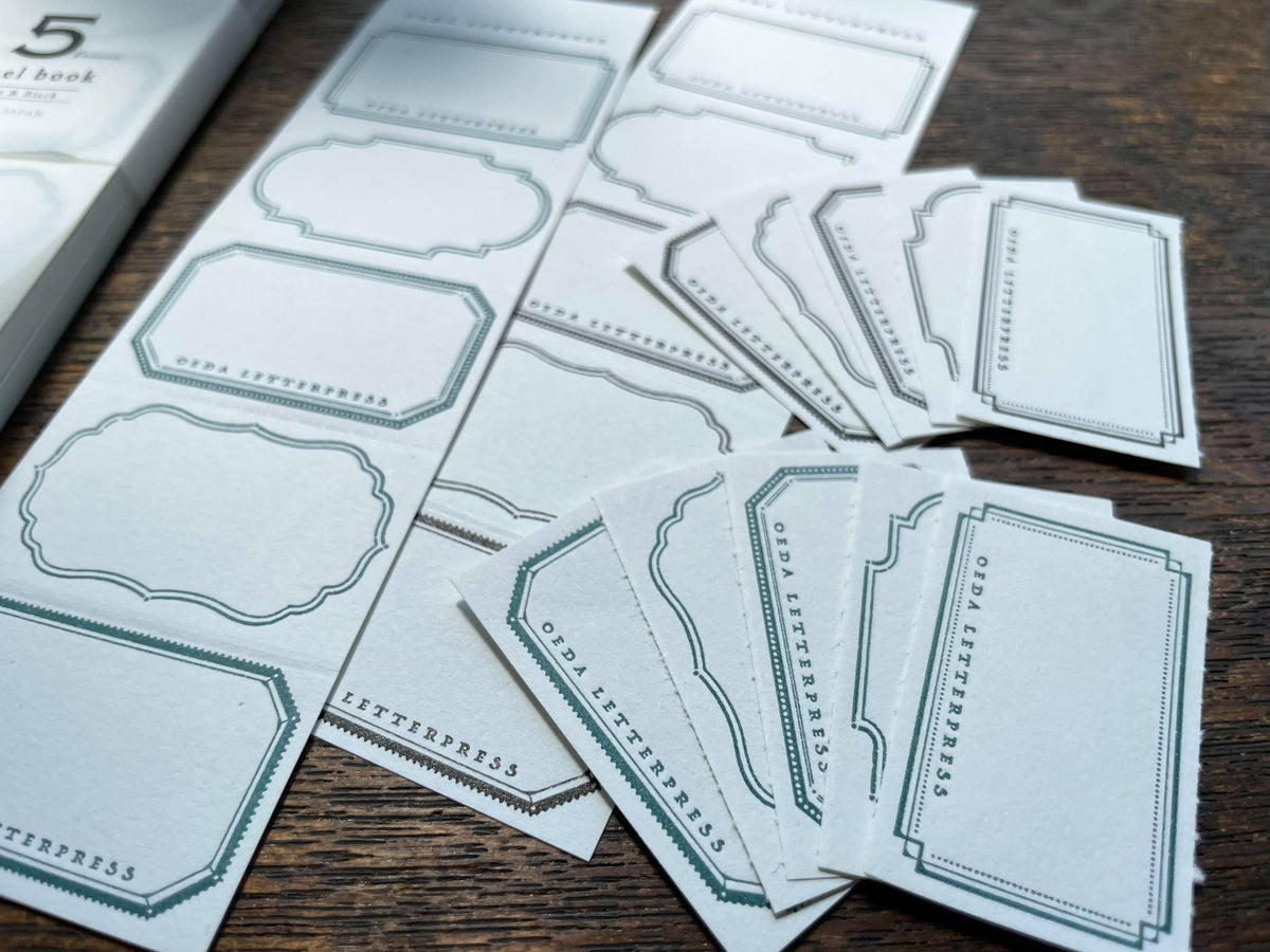 Oeda Letterpress - Label Book - 5 Frames - Green / Black