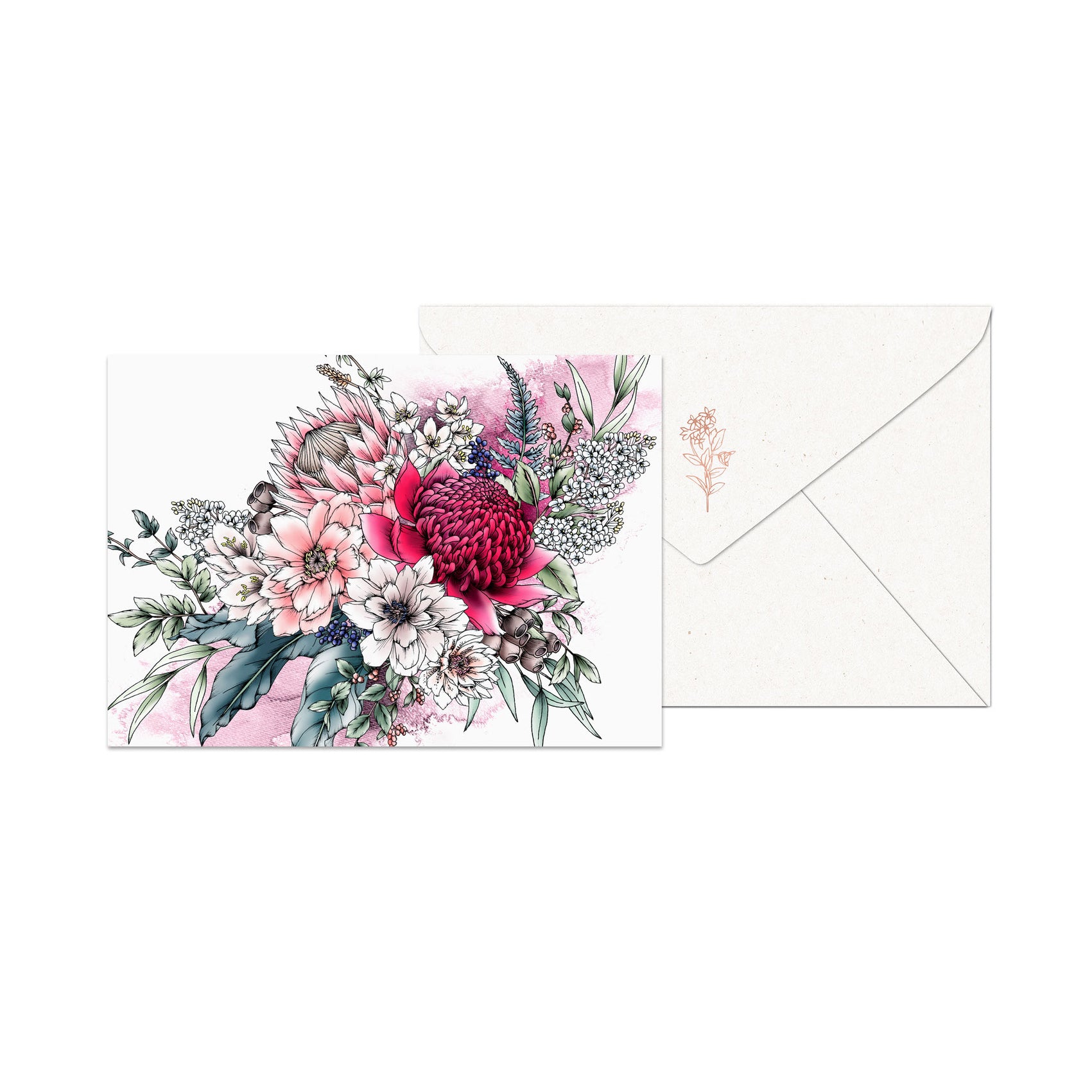 Typoflora - Notecards - Waratah Bouquet